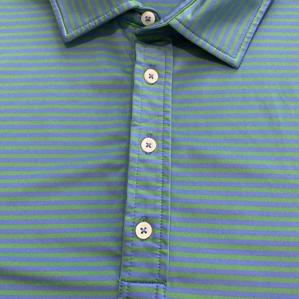 RLX Ralph Lauren Men's Performance Striped Golf Polo Shirt Size Large